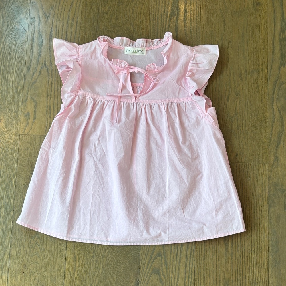 Pants Store Pink Ruffle Sleeve Blouse